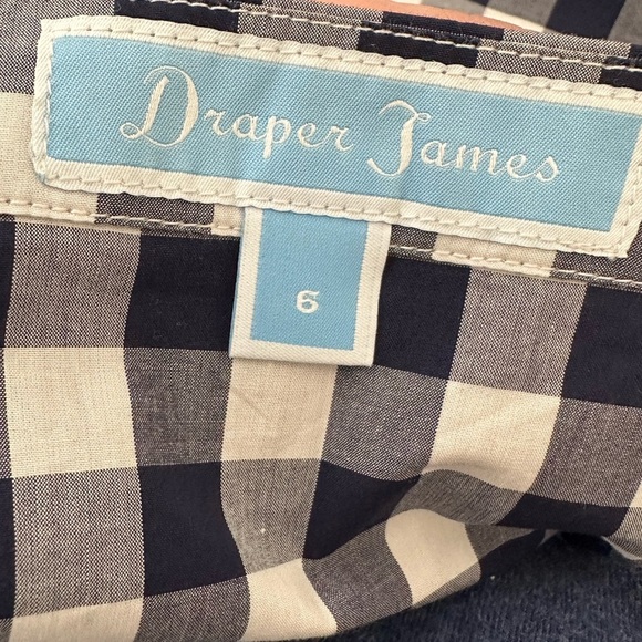 Draper James Blue and White Checkered Ruffle‎ Skirt Cotton Size 6 - Picture 5 of 6
